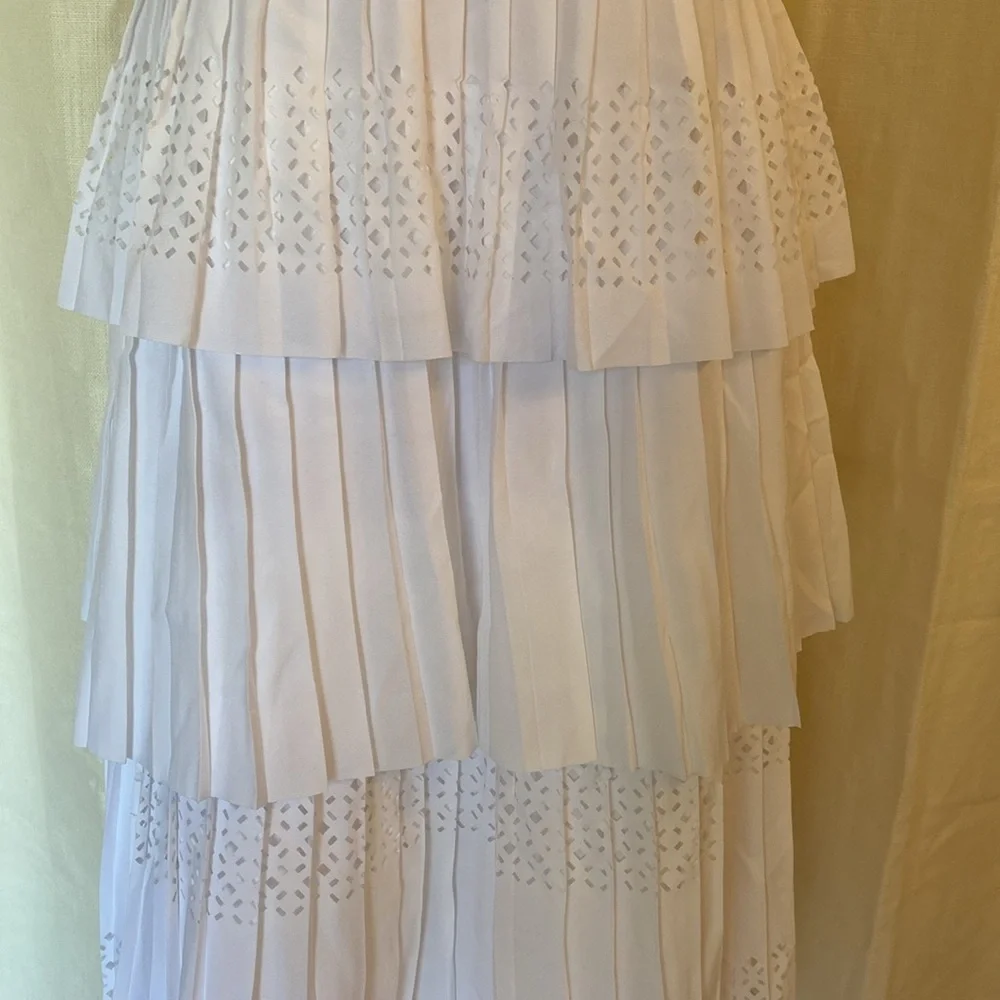Banana Republic Laser Cut Ruffle Tier Midi Dress - Picture 4 of 11